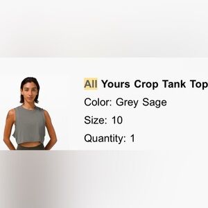 All Yours Crop Tank Top Lululemon